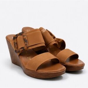 Italian Shoemakers Brown Wedge Sandals Size 6.5